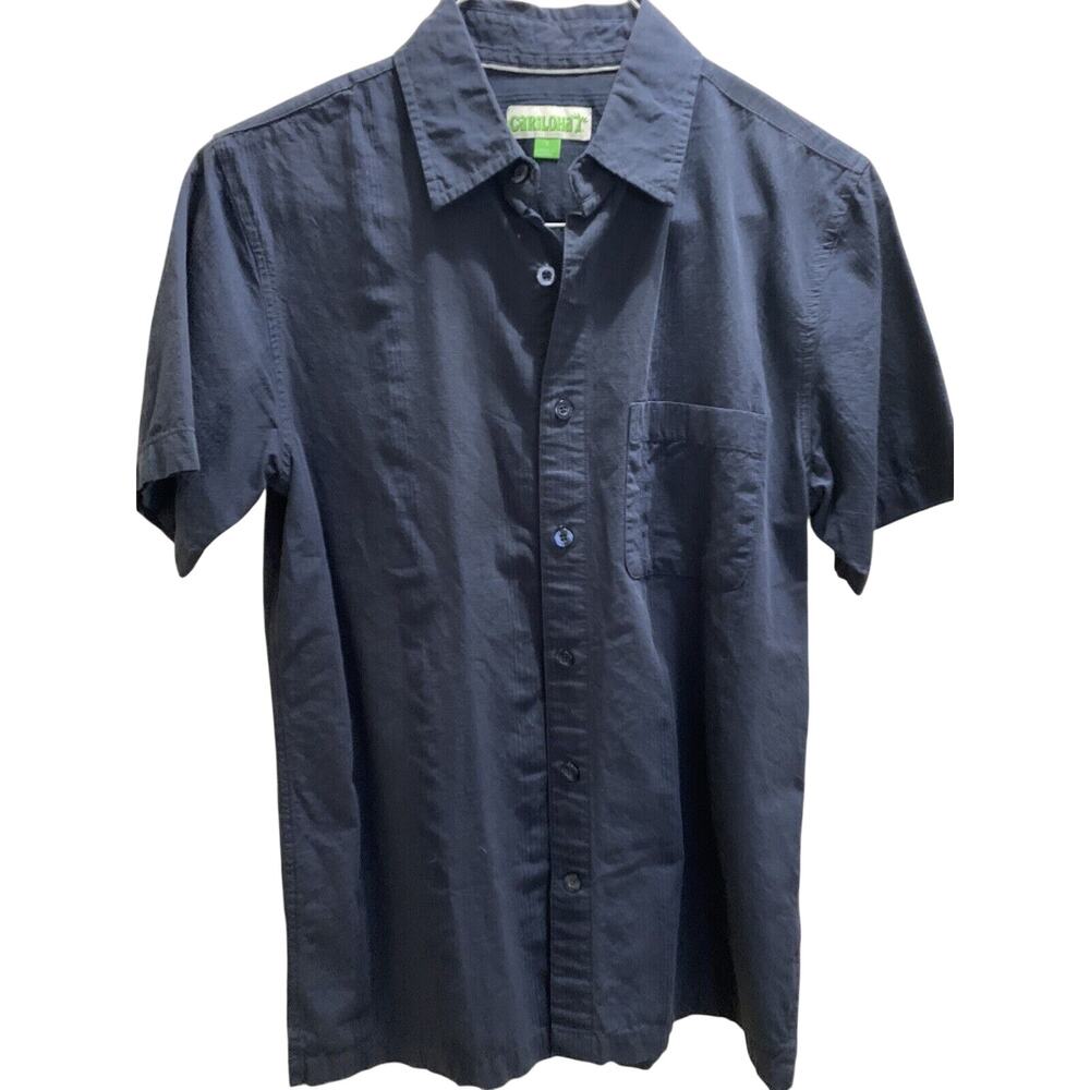 Cariloha mens Short Sleeve Navy Pocket Button Down Shirt Small